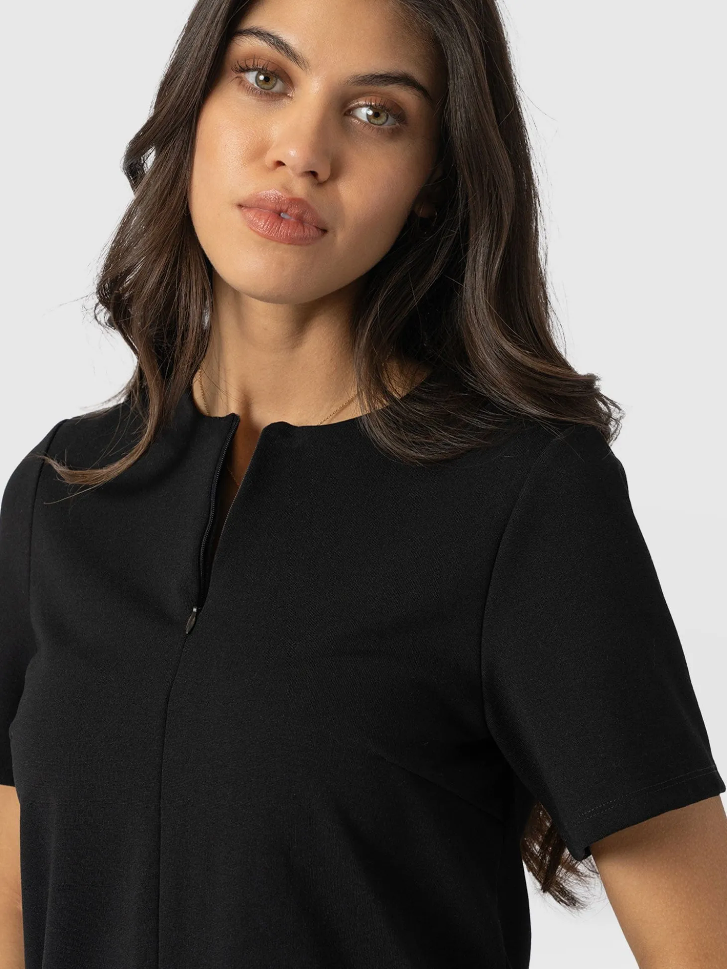 Keller Zip Up Tee - Black