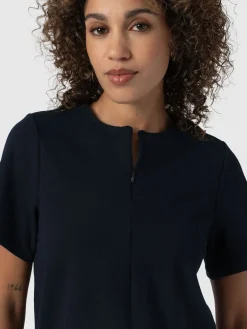 Keller Zip Up Tee - Navy