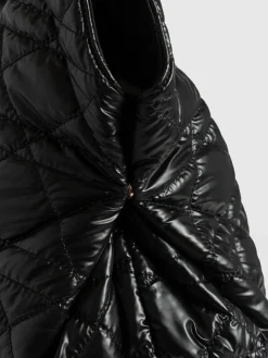 Large Stella Quilted Shoulder Tote Bag - Black