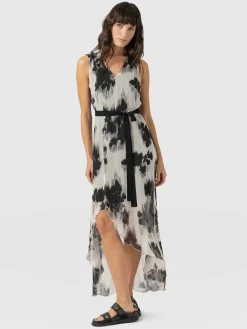 Lexi High Low Dress - White Fade Floral