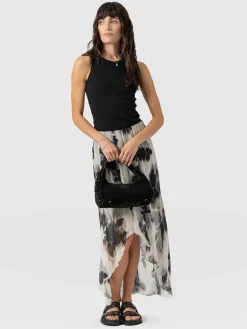 Lexi High Low Skirt - White Fade Floral