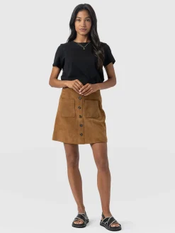 Luther Suede Mini Skirt - Camel