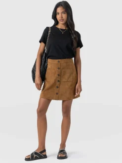 Luther Suede Mini Skirt - Camel