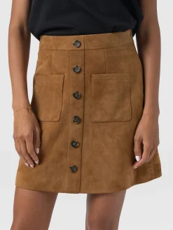 Luther Suede Mini Skirt - Camel