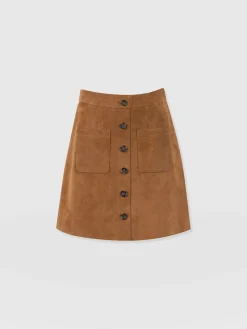 Luther Suede Mini Skirt - Camel