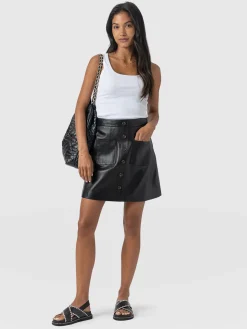 Luther Suede Mini Skirt - Black