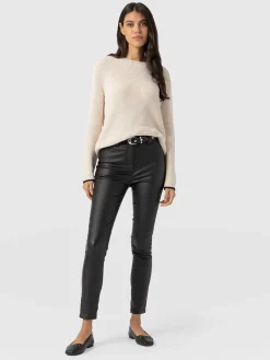 Maeva Skinny Pant - Black Coated