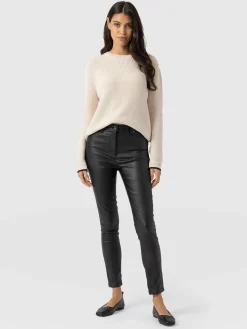 Maeva Skinny Pant - Black Coated