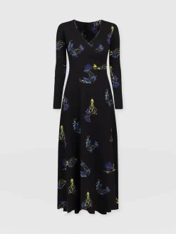 Maggie Wrap Midi Dress - Blue Lily Gardens