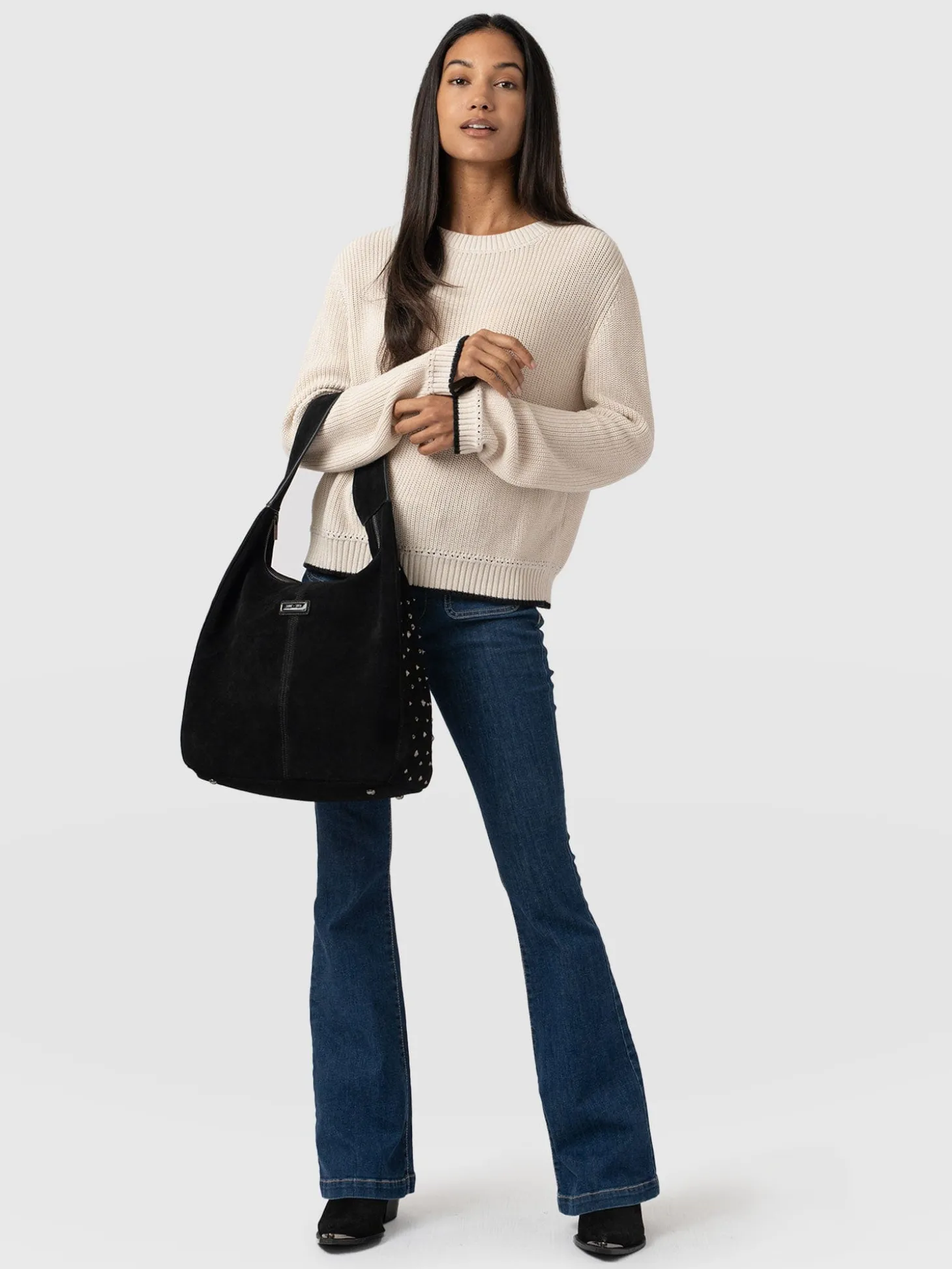 Margot Hobo Shoulder Bag - Black