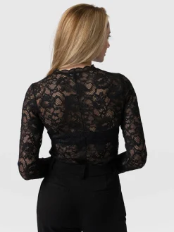 Miranda Lace Tee - Black