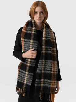 Nora Check Scarf - Orange