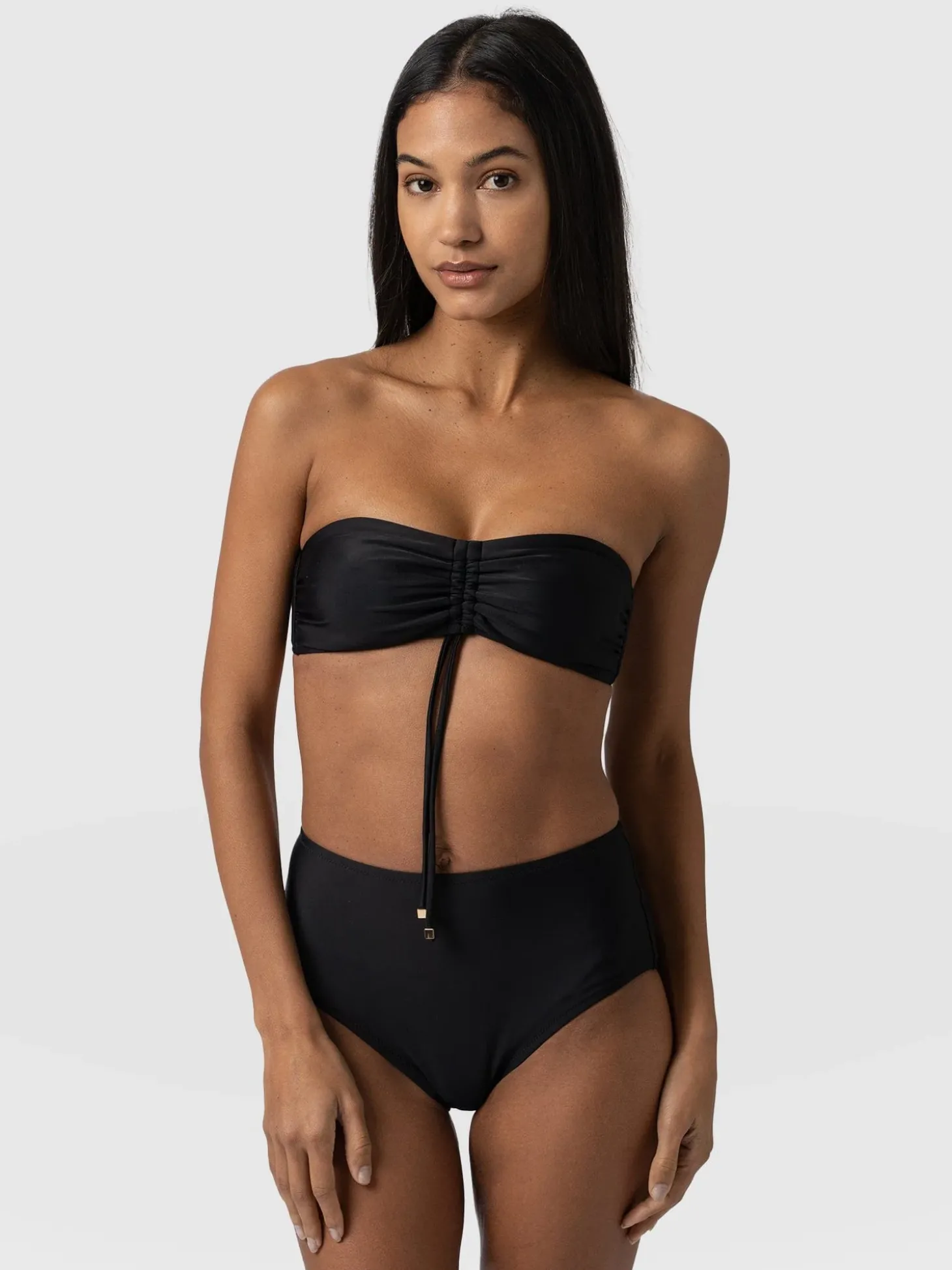 Nova High Waisted Bikini Bottom - Black