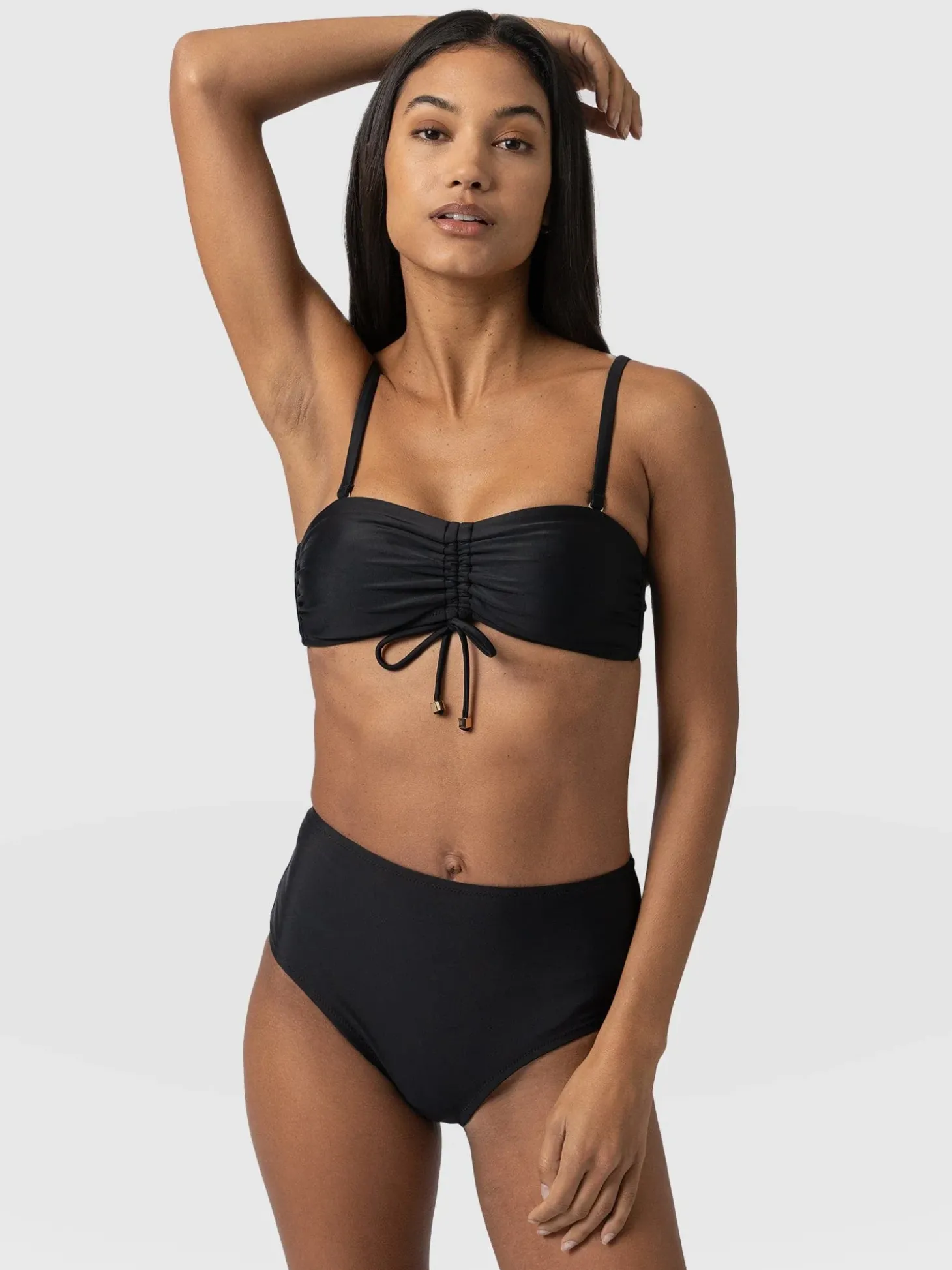 Nova High Waisted Bikini Bottom - Black