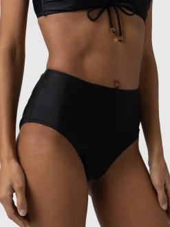 Nova High Waisted Bikini Bottom - Black