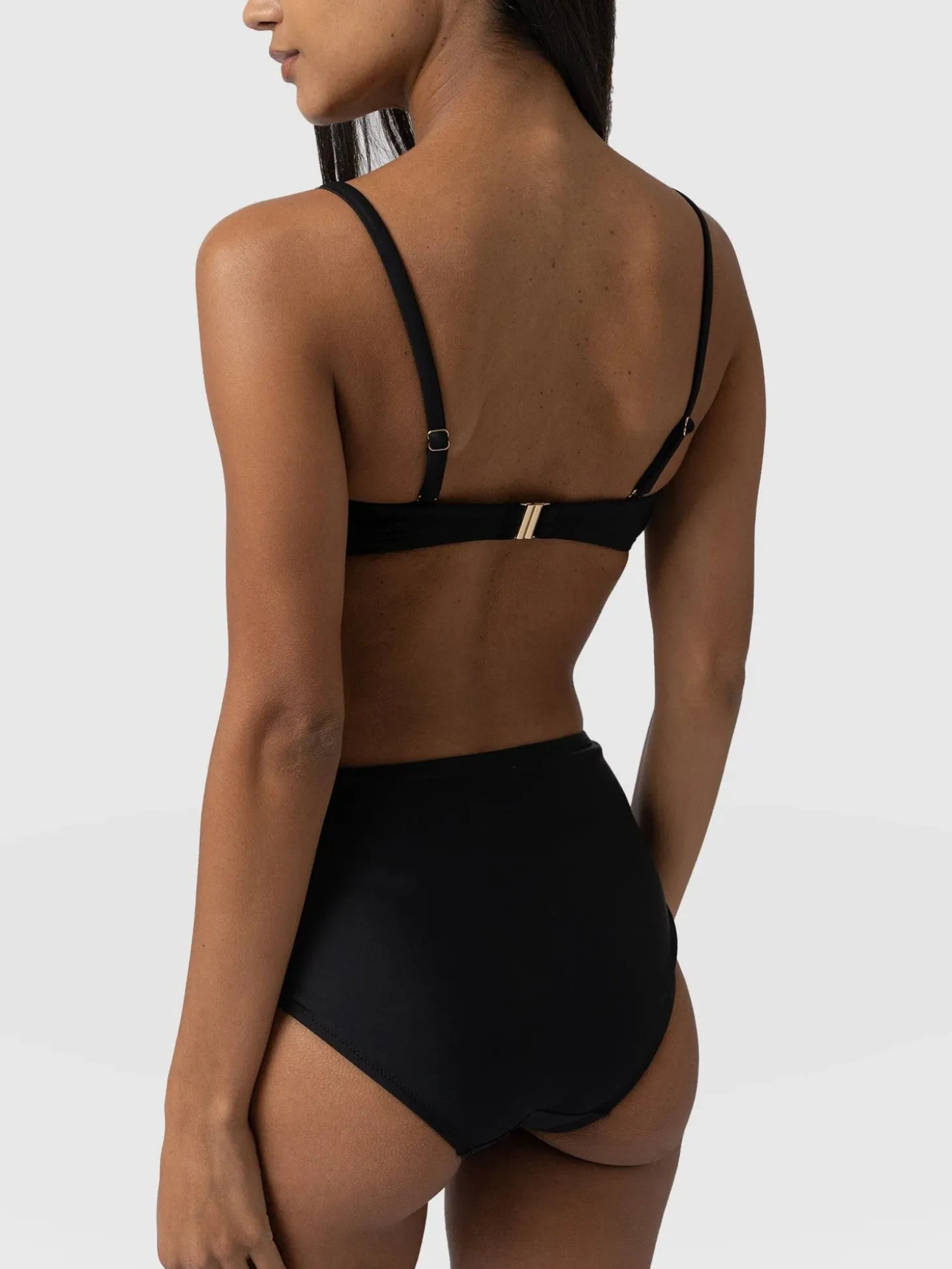 Nova High Waisted Bikini Bottom - Black