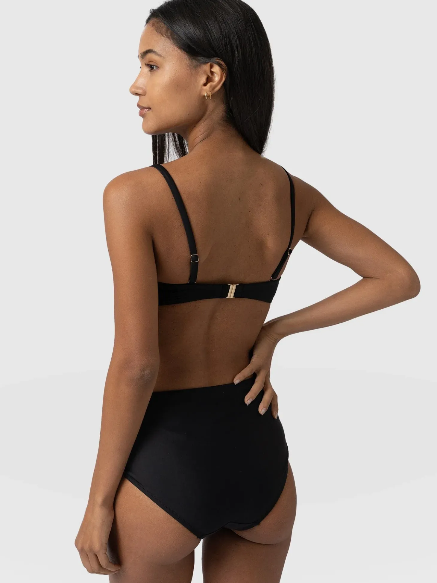 Nova High Waisted Bikini Bottom - Black