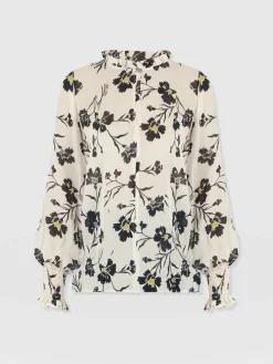 Olivia Blouse - White Spring Floral