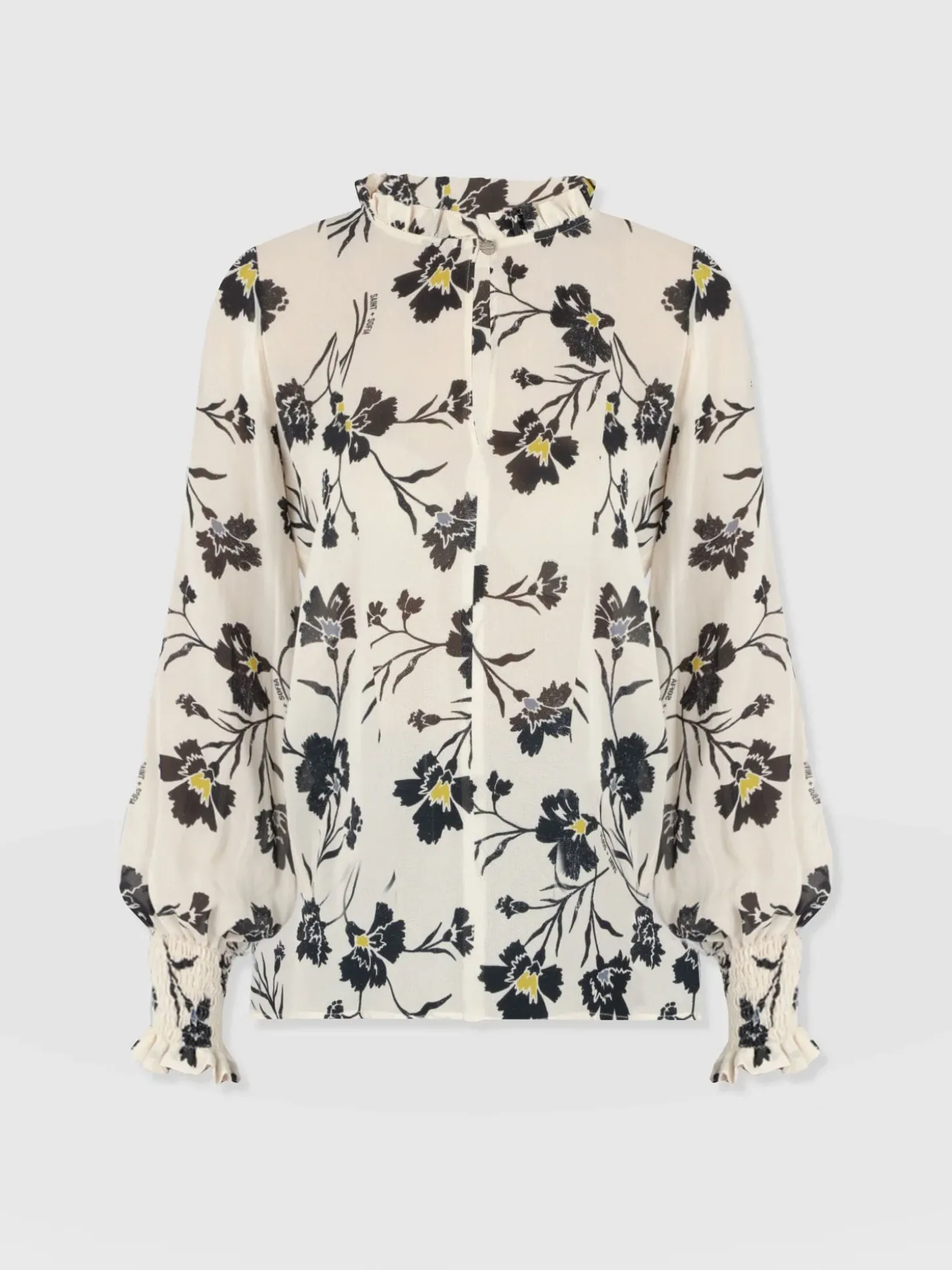 Olivia Blouse - White Spring Floral