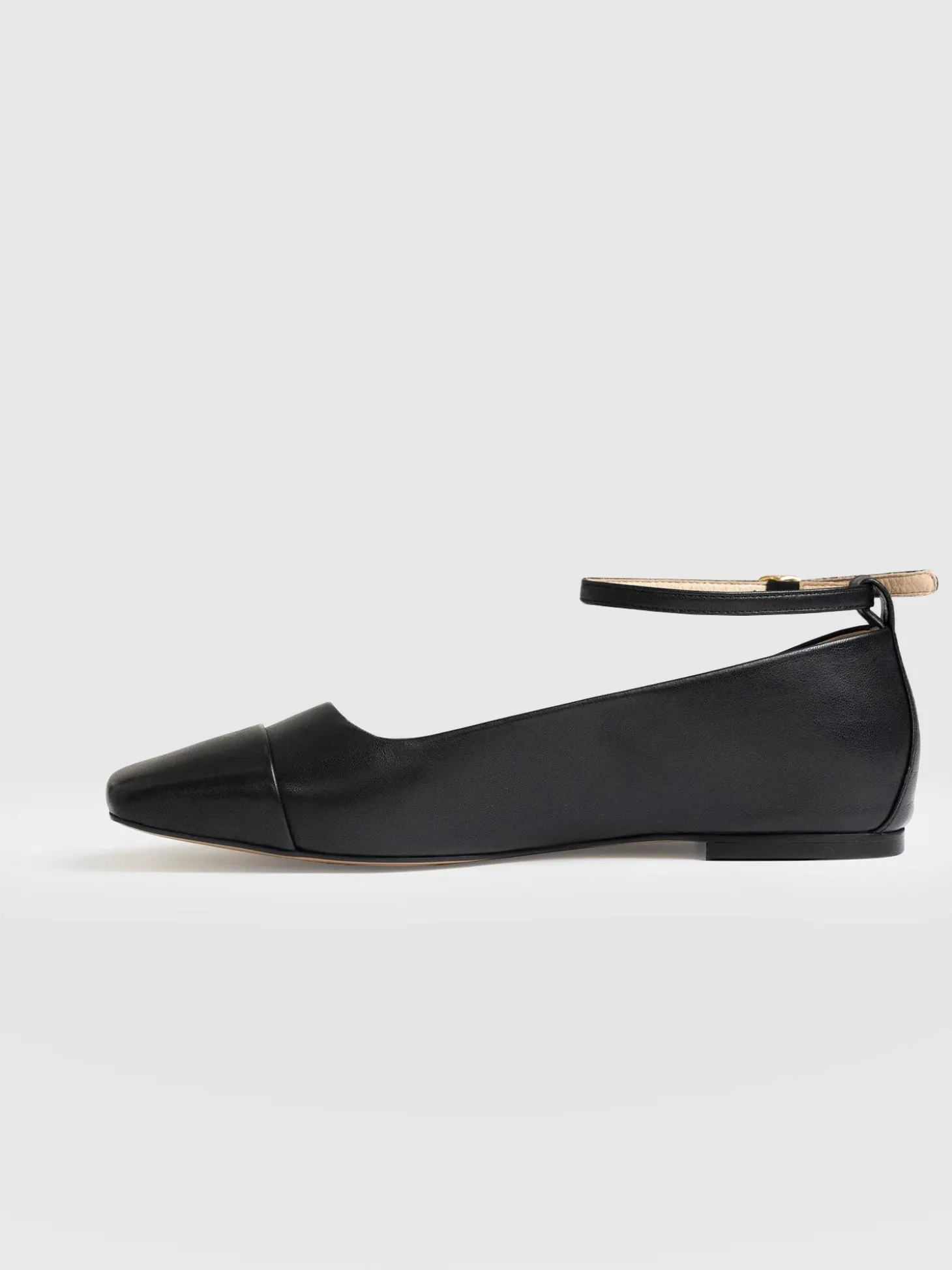 Ophelia Leather Ballerinas - Black