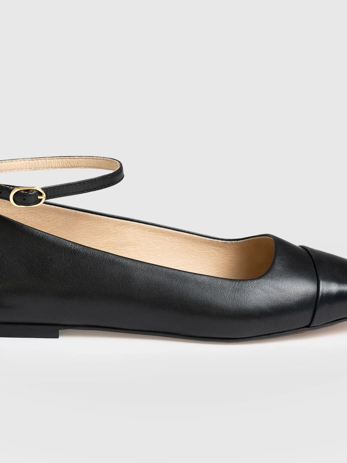 Ophelia Leather Ballerinas - Black