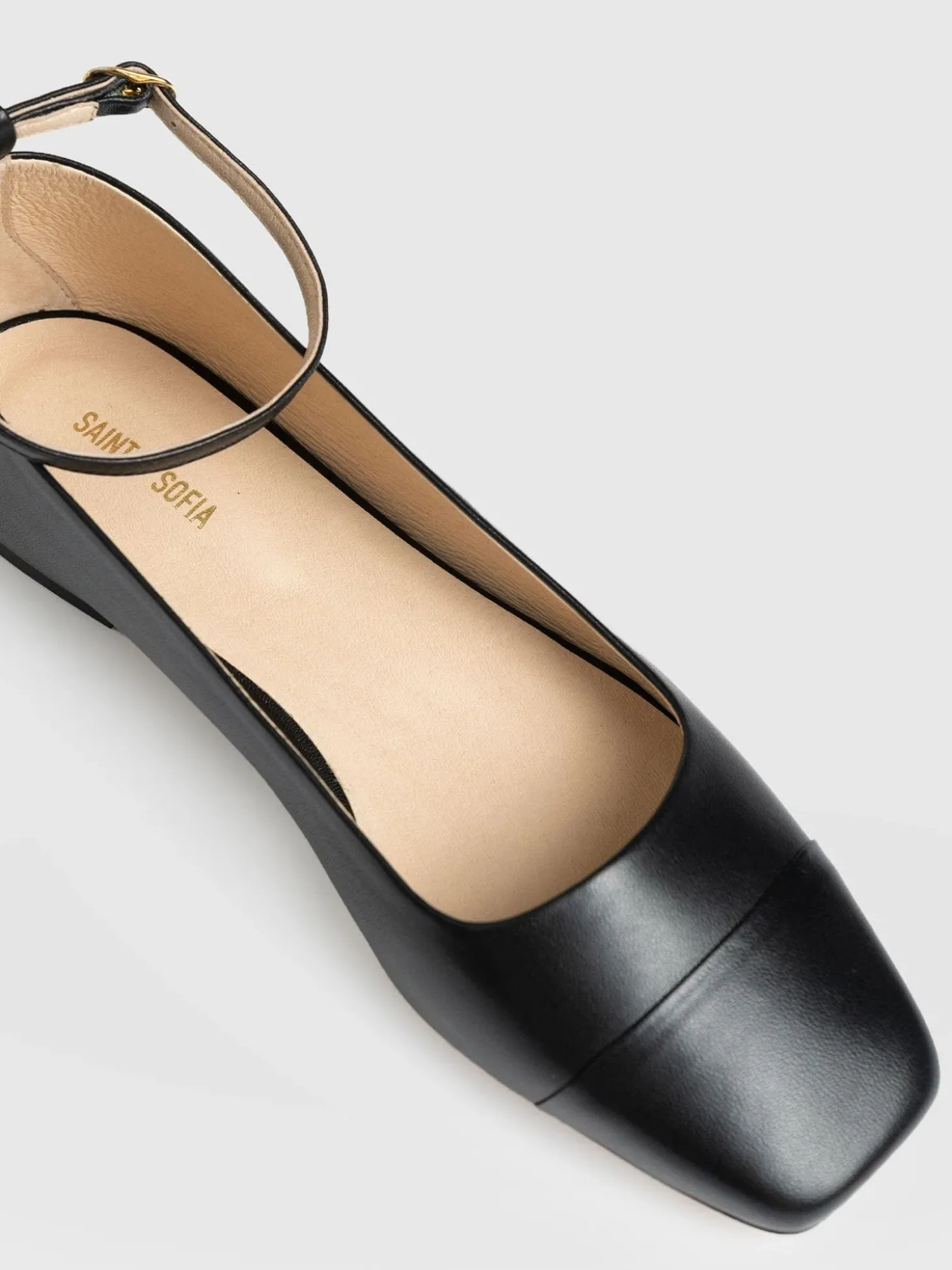 Ophelia Leather Ballerinas - Black