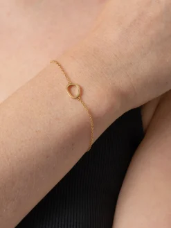 Organic Open Oval Bracelet - Gold