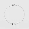 Organic Open Oval Bracelet - Silver