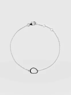 Organic Open Oval Bracelet - Silver