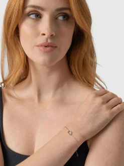 Organic Open Oval Bracelet - Silver