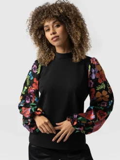 Penny Puff Sleeve Long Sleeve - Pop Floral