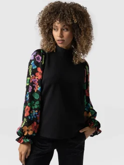 Penny Puff Sleeve Long Sleeve - Pop Floral