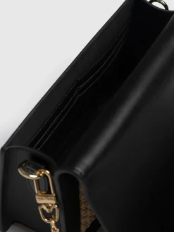 Primrose Wallet on Chain - Beige/Black Raffia