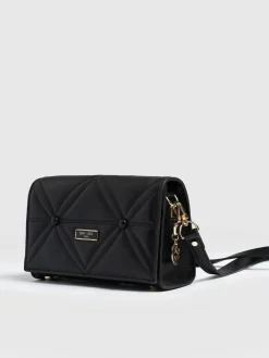 Quilted Keira Cross Body Bag - Black