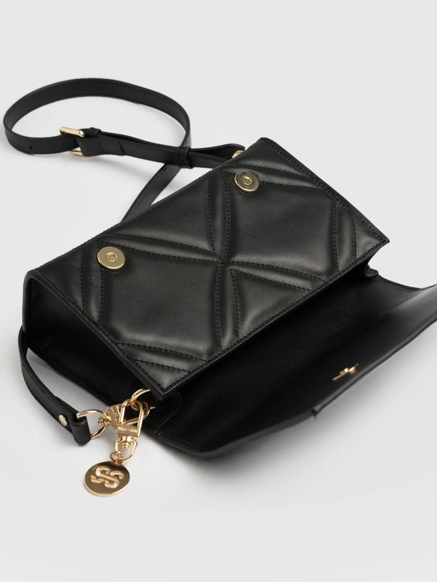 Quilted Keira Cross Body Bag - Black