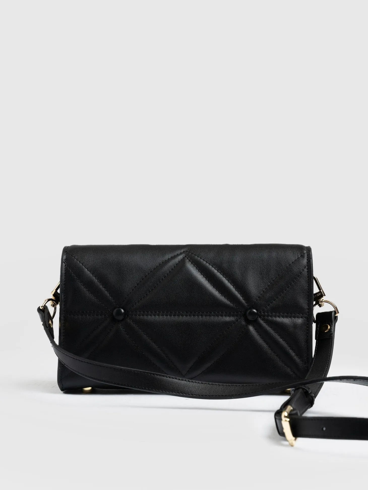 Quilted Keira Cross Body Bag - Black
