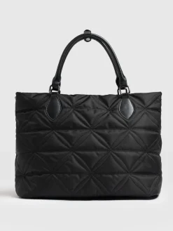 Quilted Selene Shopper Bag - Black