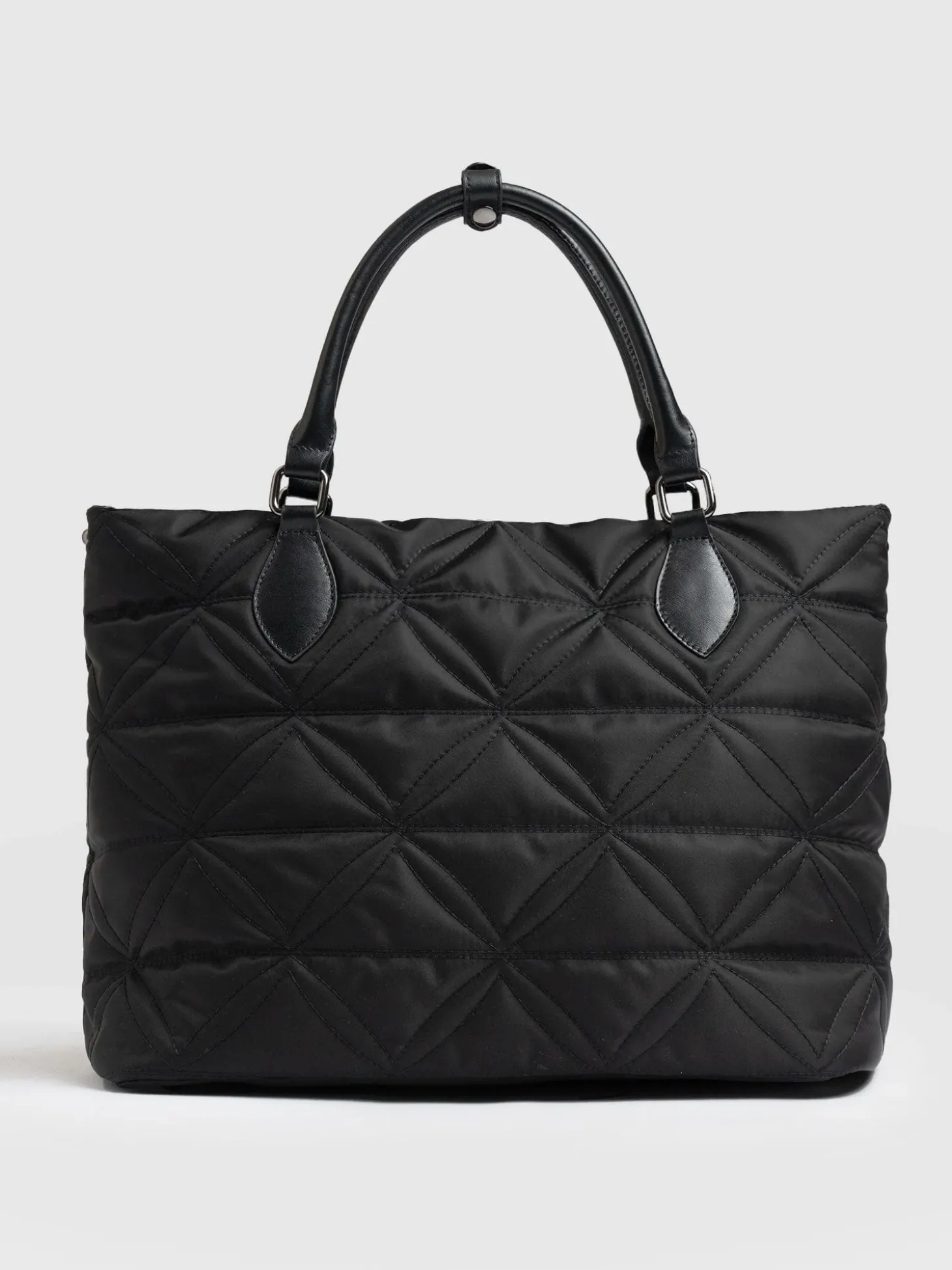 Quilted Selene Shopper Bag - Black