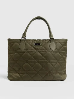 Quilted Selene Shopper Bag - Khaki