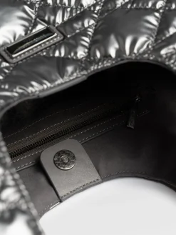 Quilted Stella Shoulder Tote Bag - Gunmetal