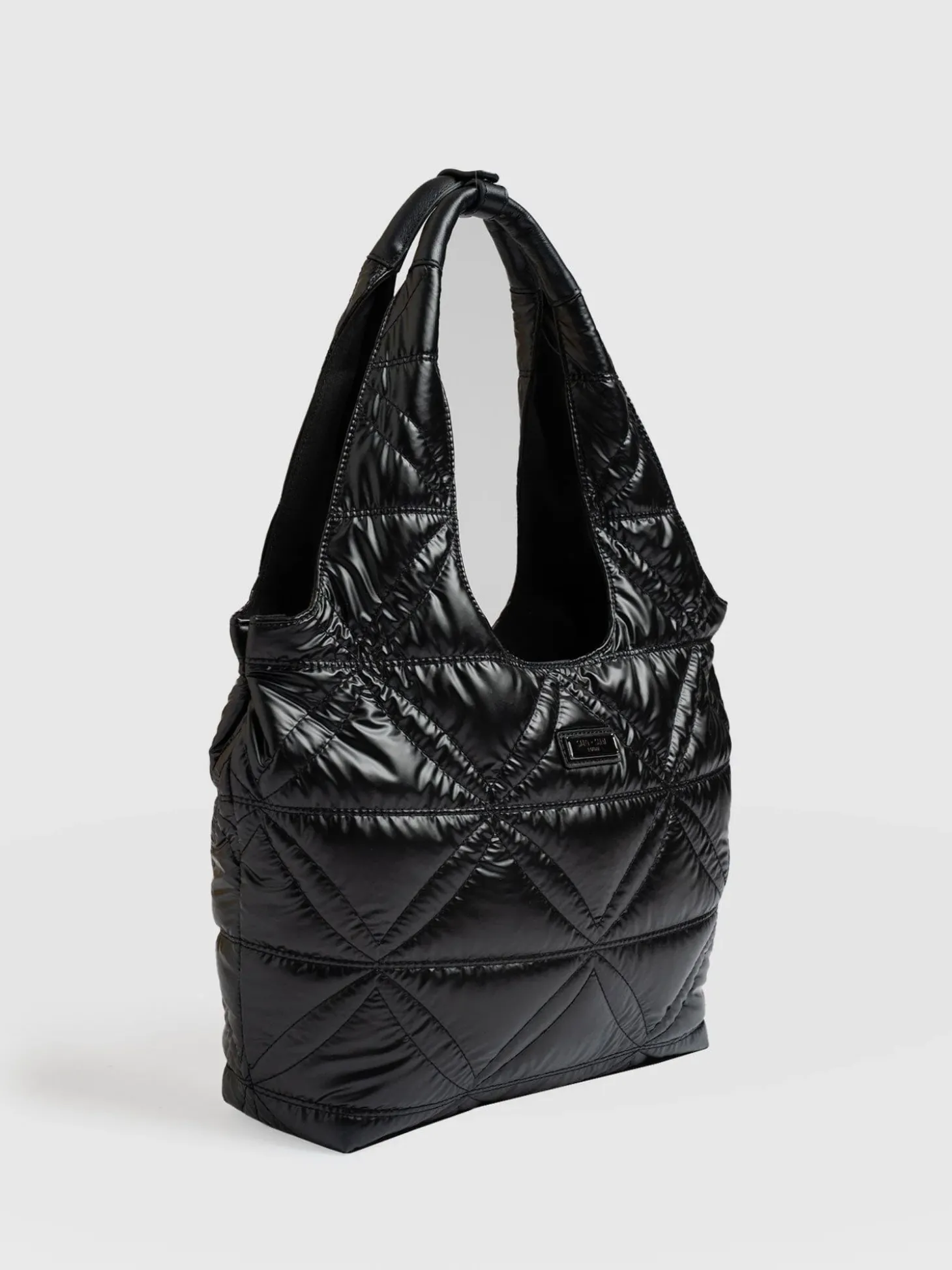 Quilted Stella Shoulder Tote Bag - Black