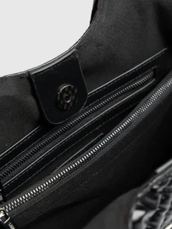 Quilted Stella Shoulder Tote Bag - Black