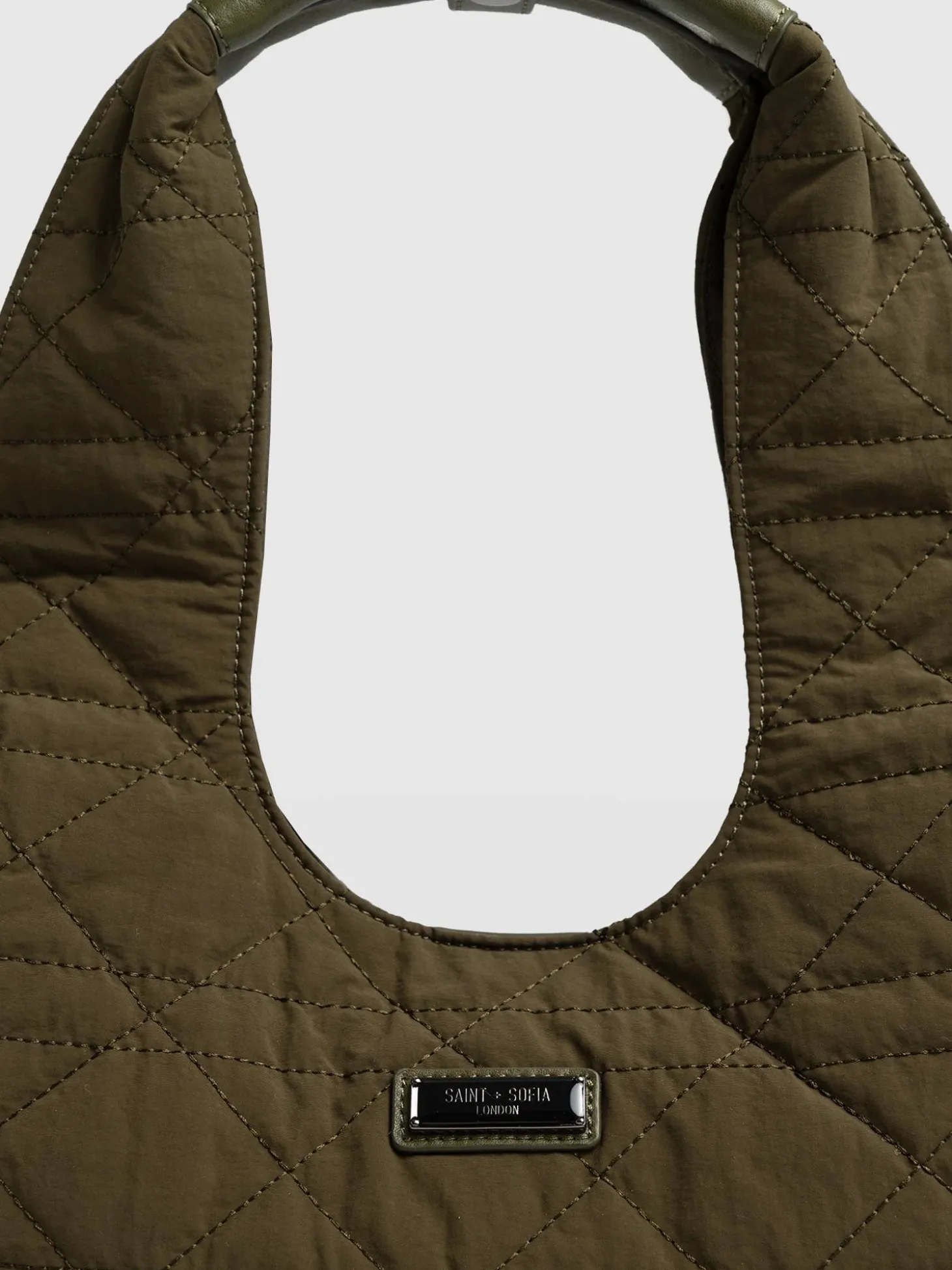 Quilted Stella Shoulder Tote Bag - Khaki