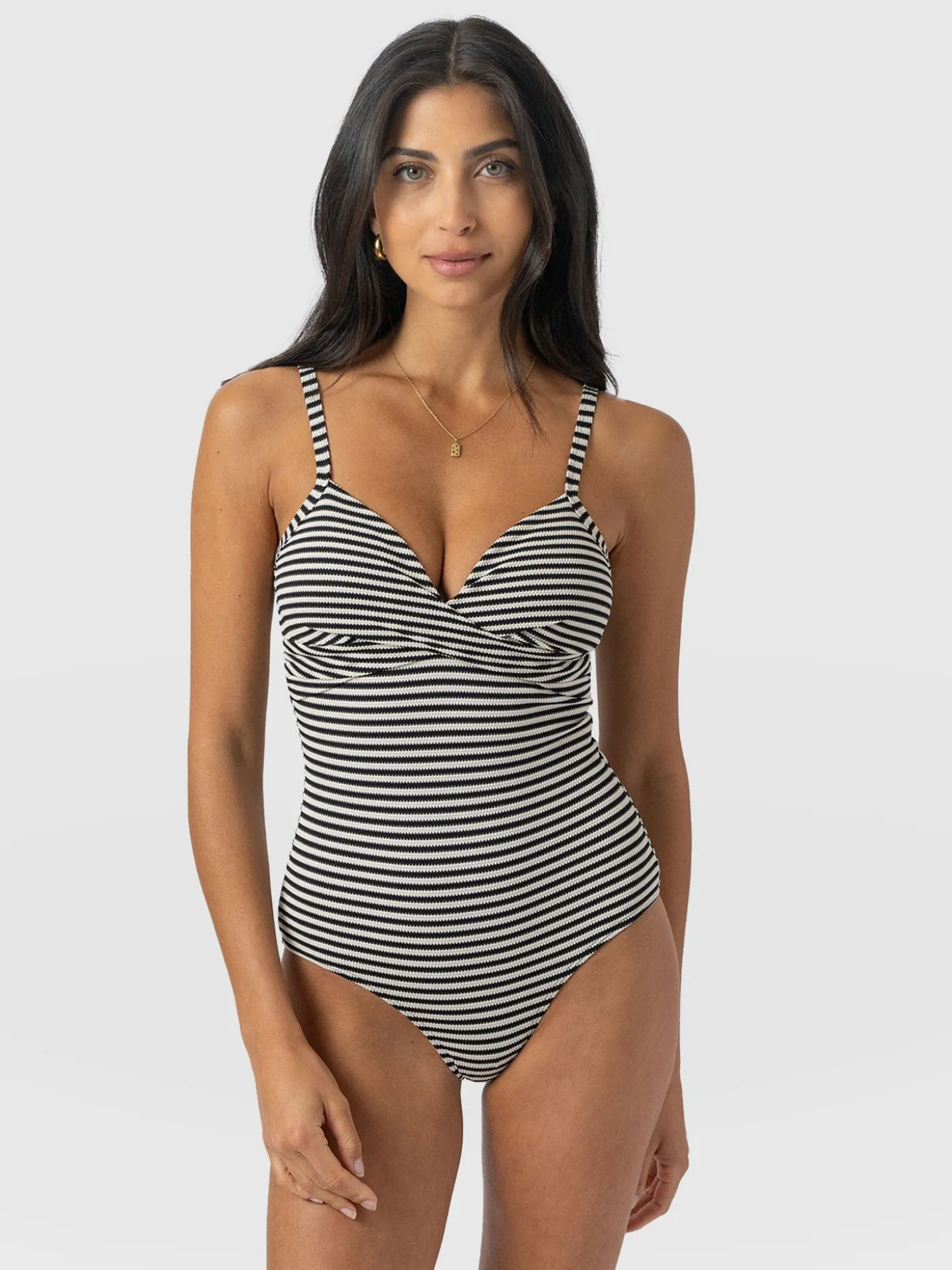 Riley Cross Front Swimsuit - Stripe