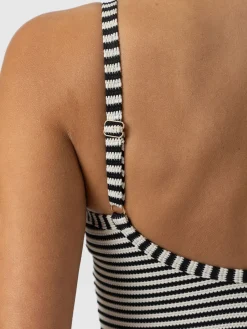 Riley Cross Front Swimsuit - Stripe