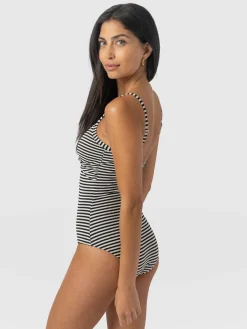 Riley Cross Front Swimsuit - Stripe