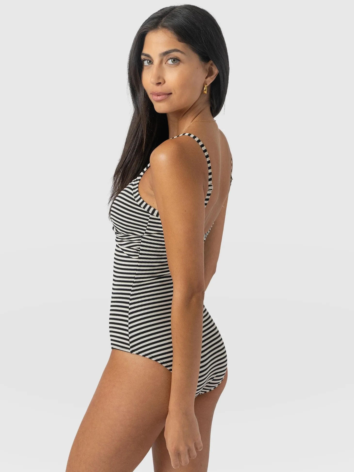 Riley Cross Front Swimsuit - Stripe