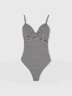 Riley Cross Front Swimsuit - Stripe
