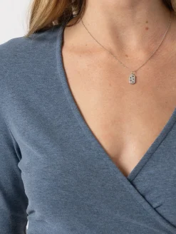 Rosa Wrap Tee Long Sleeve - Blue