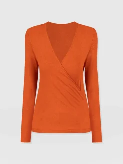 Rosa Wrap Tee Long Sleeve - Amber